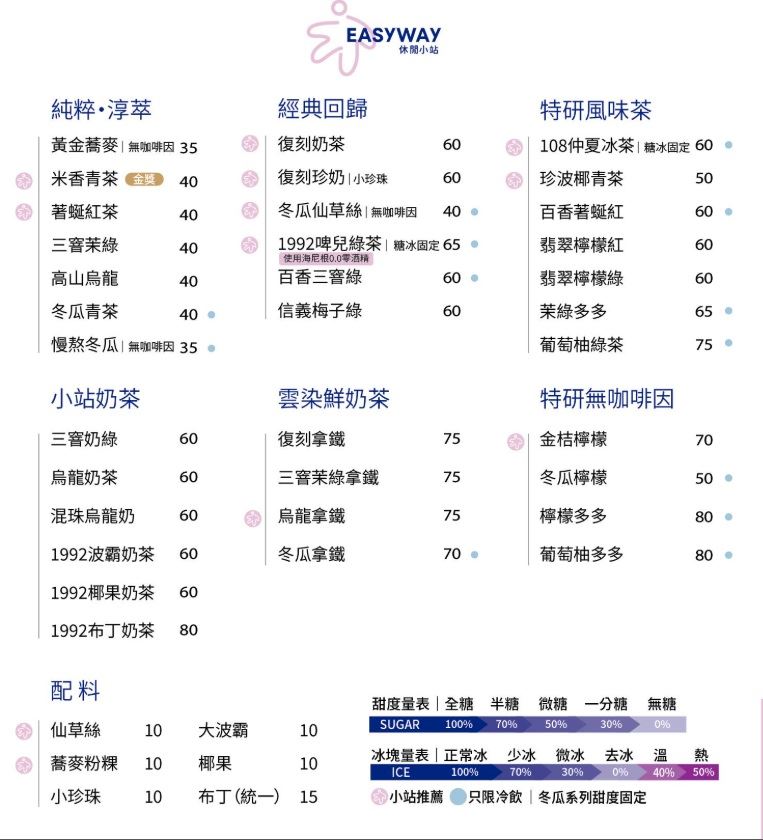 Easyway菜單曝光,網妙回「價格沒復刻啊」、「怎麼沒有雪泡系列」。(圖/翻攝自Threads)