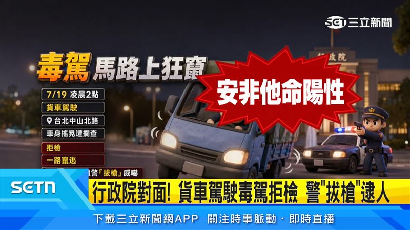 又是毒駕上路,小貨車駕駛遭員警在行政院前逮人