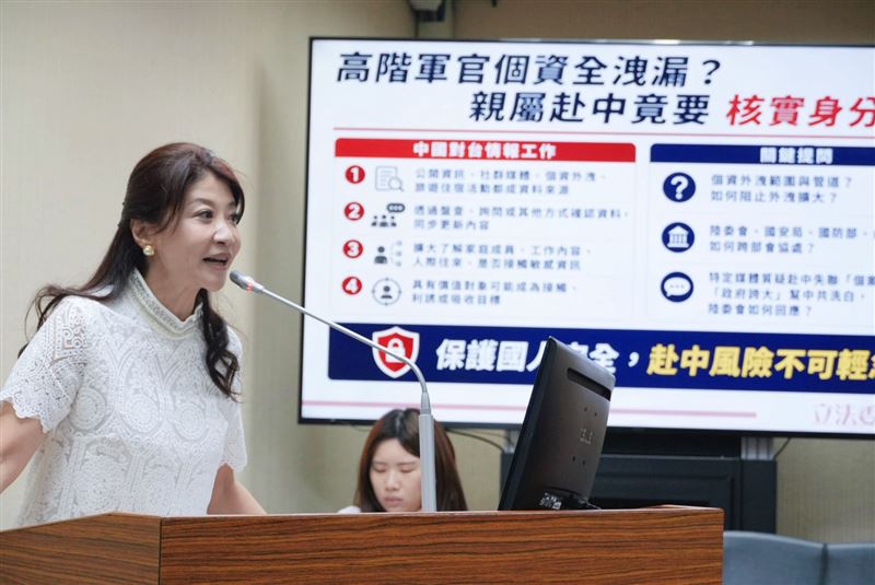 林楚茵質詢表示,中國年砸3200億大外宣,在野黨砍外交部媒宣費恐削弱台灣防禦力(圖/林楚茵辦公室提供)