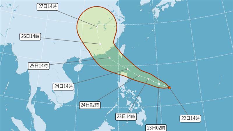 新/熱帶低壓估明天成颱逼近台灣 恐發海警