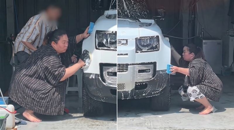 蘿拉蹲地洗車畫面曝！網酸：小心買A給B車