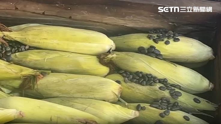 高雄有店家是先以石頭將玉米燜熟，才上火烤