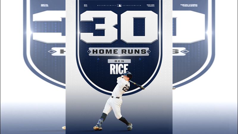 萊斯（Ben Rice）炸裂本季第30轟。（圖／翻攝自MLB推特）