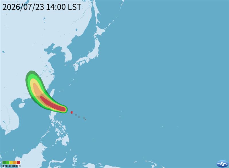 紅霞颱風將生成,氣象署最快今晚發海警。(圖/氣象署)