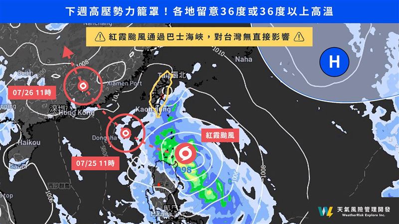 紅霞颱風今明最接近！降雨熱區曝光　下週更熱「高溫恐飆38度」