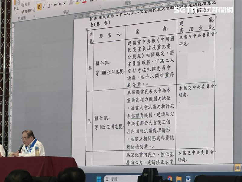 國民黨黨代表賴仁凱領銜提案,要開除蕭敬嚴與丁瑀兩人黨籍(圖/記者詹宜庭攝影)