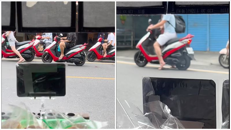 遊客在小琉球租車卻「原地燒胎」,畫面全被拍下,引起網友撻伐。(圖/翻攝小琉球聯盟臉書)