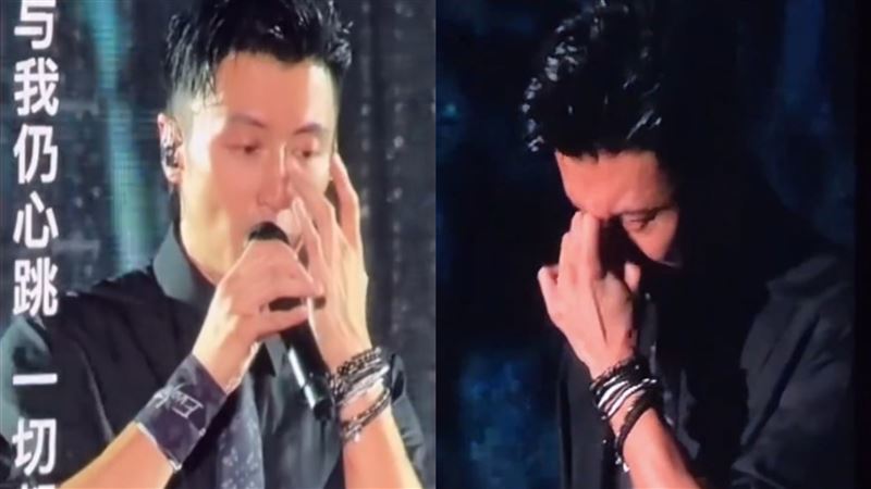 謝霆鋒演唱會哭了　唱一半低頭拭淚畫面曝