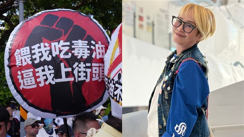李明依成為演藝圈為反毒油開砲的第一人。(圖/翻攝自李明依臉書、黃國昌臉書)