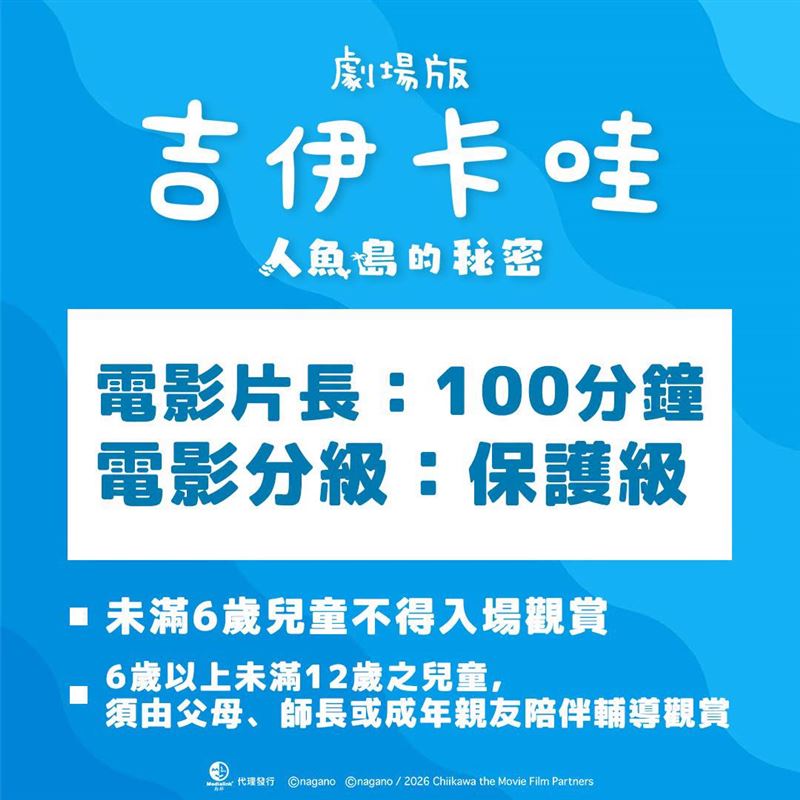 《劇場版吉伊卡哇》在台灣上映列為保護級。(圖/翻攝自羚邦臉書)