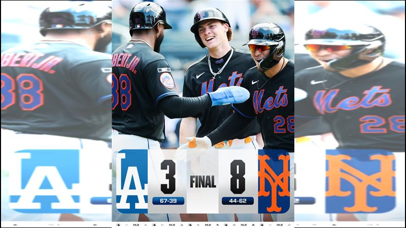 大都會8:3逆轉道奇。(圖/翻攝自X平台 @MLB)