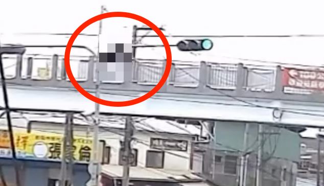 彰化男跨越防護欄杆縱身墜下。(圖/翻攝畫面)