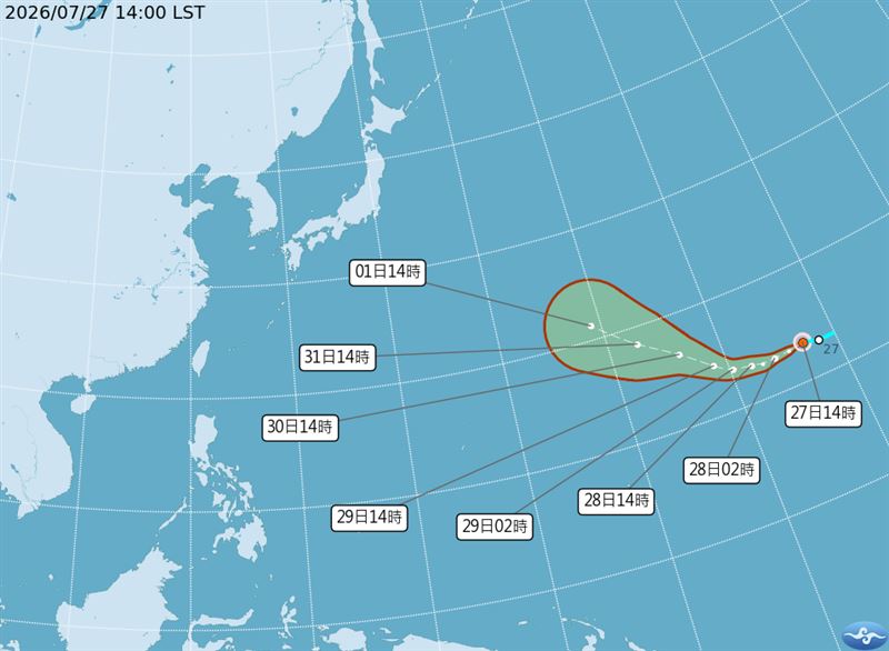 白海豚颱風生成了。(圖/氣象署)
