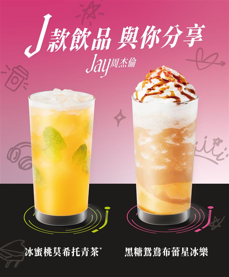 星巴克再開賣2款JAY 聯名飲料。(圖／星巴克提供）