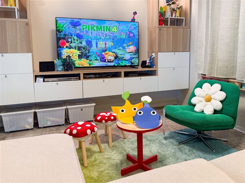 IKEA打造遊戲展間試玩《 皮克敏4 》。(圖/IKEA提供)