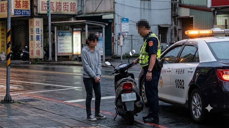 基隆周姓員警攔查一名違規無照騎車的未成年少女,竟因貪圖對方容貌,涉嫌伸手襲胸猥褻,並以「不開立罰單」作為條件交換。(示意圖/AI生成圖片)