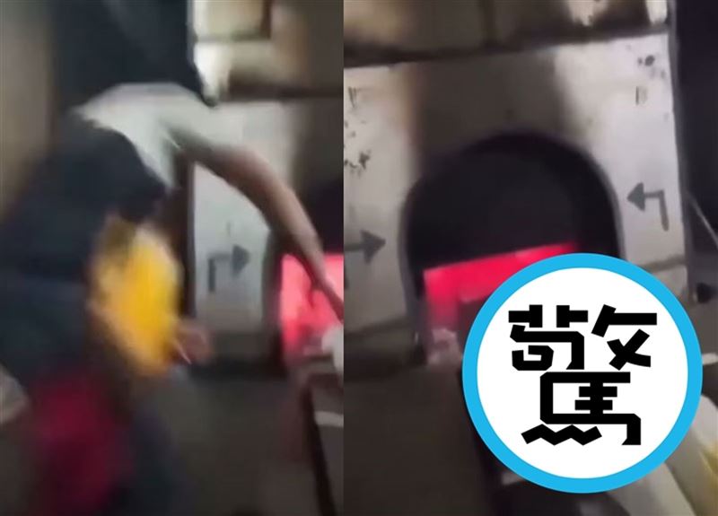 1名30歲男子在祖母告別式上疑因悲傷過度，竟試圖跟隨祖母遺體一同進入高溫燃燒中的火化爐。（翻攝自ghassan_awwad IG）