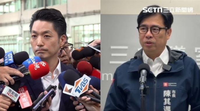 蔣萬安爆料陳其邁在食安會議開砲，遭到陳其邁打臉。蔣萬安今再喊勇敢說出來，還稱大家都認為中央要扛起責任（組合圖／翻攝畫面）