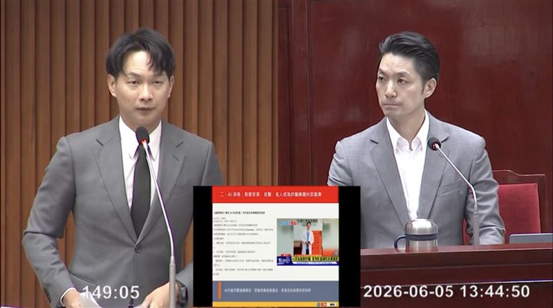 民眾黨議員陳宥丞針對AI深偽影像質詢，蔣萬安表示，確實需要新技術來協助辨別（圖／翻攝畫面）