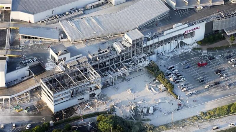 除了「永旺夢樂城熊本」因強震嚴重受損,不少當地製造業也受地震衝擊。(圖/中央社)