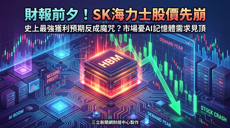 韓國記憶體大廠SK海力士（SK Hynix）將於29日公布第二季財報，市場普遍預期將繳出史上最強成績單，但股價卻提前遭遇沉重賣壓。SK海力士美國存託憑證（ADR）於美東時間27日重挫7.47%，收在143.02美元，跌破9日的149美元發行價，加入馬斯克（Elon Musk）旗下SpaceX的行列，成為今年大型IPO案當中，跌破公開發行價的企業。（圖／三立新聞網財經中心蕭榕AI製圖）