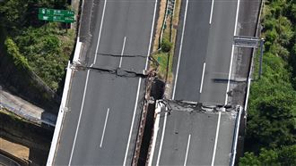 熊本強震道路斷裂！空拍畫面超嚇人