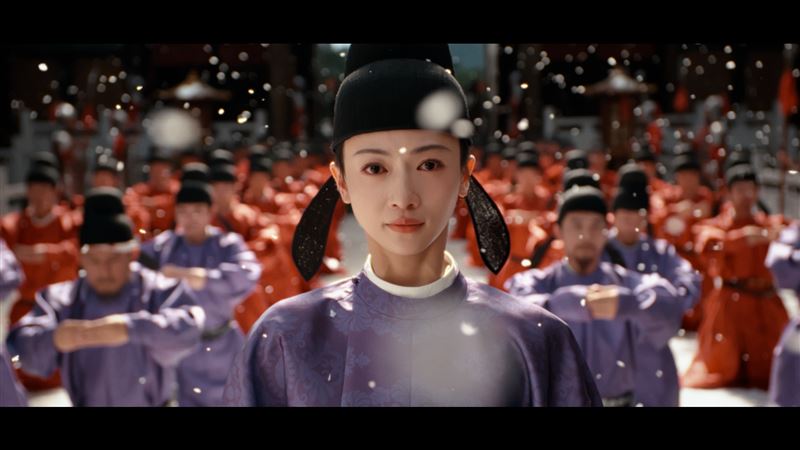 吳謹言在《御廷謠》飾演當朝首位三元及第的狠辣女官「孟廷輝」。（圖／Disney+提供）