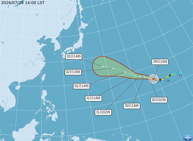 氣象署分析白海豚路徑。（圖／翻攝自氣象署官網）