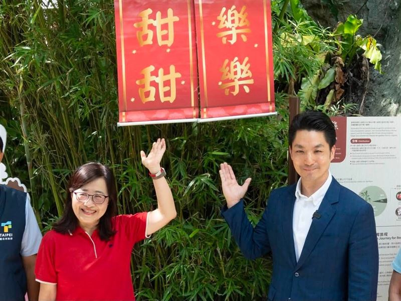 台北市長蔣萬安7月29日在台北市立動物園出席「小貓熊亮相記者會」。(圖/翻攝自蔣萬安臉書)
