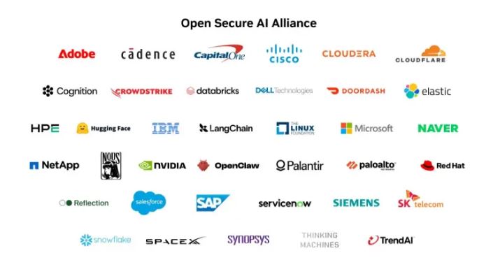 Open Secure AI Alliance聯盟中，NAVER是成員之一。（圖／翻攝自X平台 @NVIDIA）