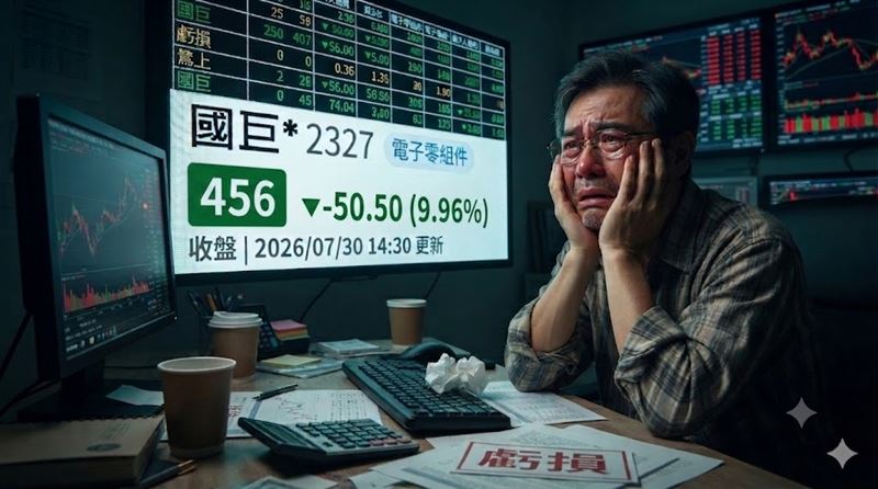 國巨跌曾經挾著AI熱潮,一路飆漲至1,220元天價,如今已跌破500元大關,許多投資人都在思考此時還能撿嗎?(示意圖/AI生成)