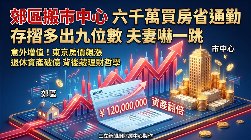 高橋夫妻原以六千萬日圓購入市中心公寓，十七年後估價竟逼近一億二千萬日圓，讓兩人直呼難以置信。（圖／三立新聞網財經中心蕭榕AI製圖）