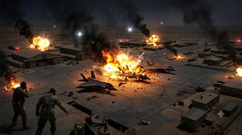 伊朗革命衛隊稱已摧毀3架F-35戰機,釀多人死傷。(示意圖/AI製圖)