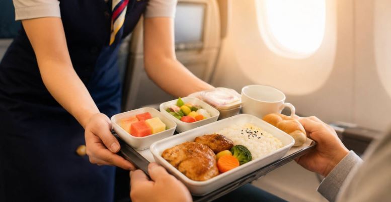 不少旅客搭機時好奇，若飛機餐吃不夠，能否向空服員再多要一份？多名空服員分享實際做法與成功秘訣。（示意圖／AI生成）
