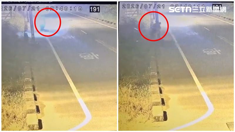 屏東車禍驚悚監視器畫面曝光,2秒奪雙命。(圖/翻攝畫面)