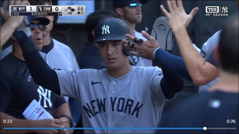 沃爾皮(Anthony Volpe)延長賽跑回追平分。(圖/翻攝自MLB官網)