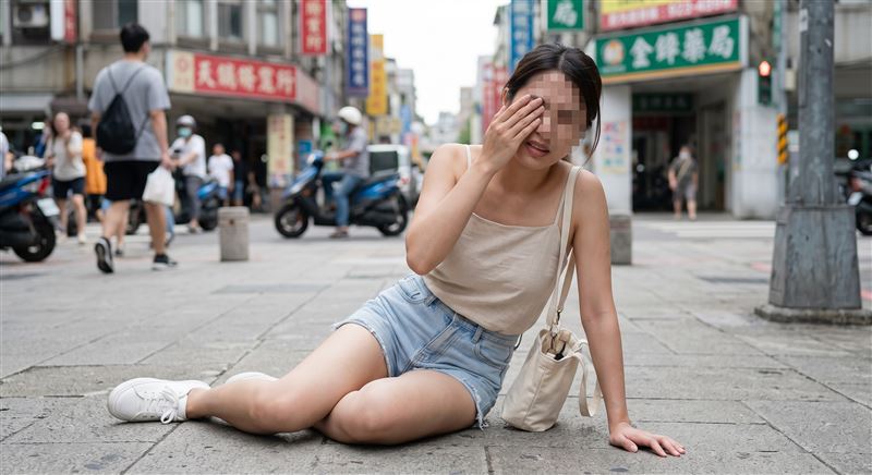 高雄人妻遭丈夫壓制在地,痛毆導致眼部出血受傷,她不堪家暴,搬回娘家自保,向法院訴請離婚獲准。(示意圖/AI生成)