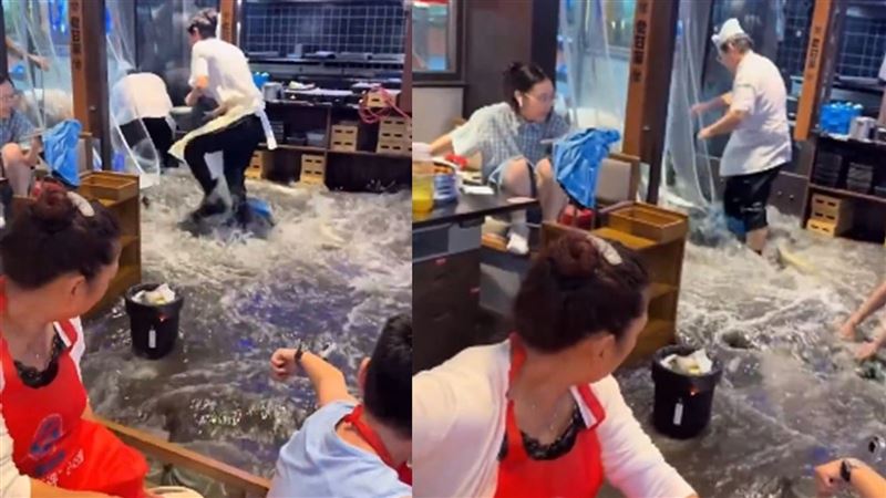 暴雨突襲！重慶餐廳變汪洋　網笑真流水席