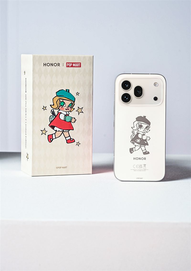 HONOR 600 Pro MOLLY Limited Edition以純淨的雪原白作為專屬機身色系,機身背蓋精緻印上MOLLY經典視覺
