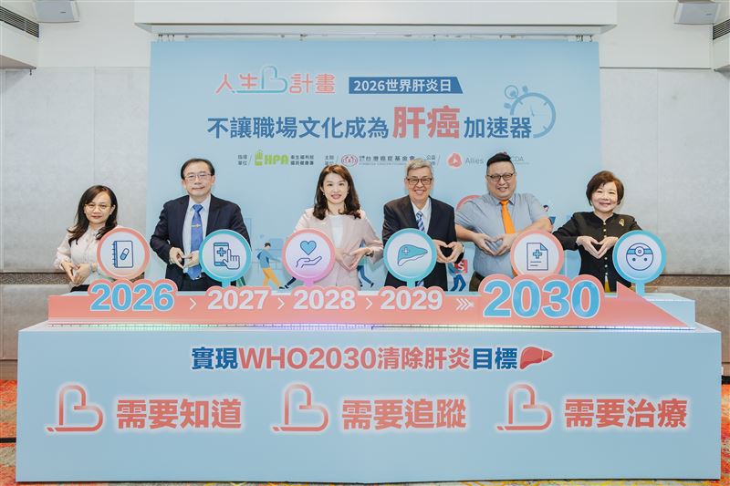 台灣癌症基金會公布千人調查,工作壓力、外食不規律、輪班睡眠、過勞與應酬飲酒是上班族認為最主要的「職場傷肝因素」。(圖/台癌提供)