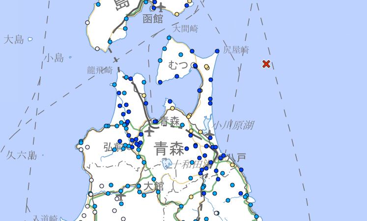 新／日本外海再地震！規模5.8