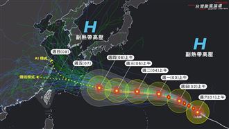 白海豚眼牆置換中恐再增強　最新2路徑曝