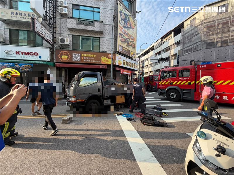台中貨車撞飛路人！男遭卡輪下滿地鮮血