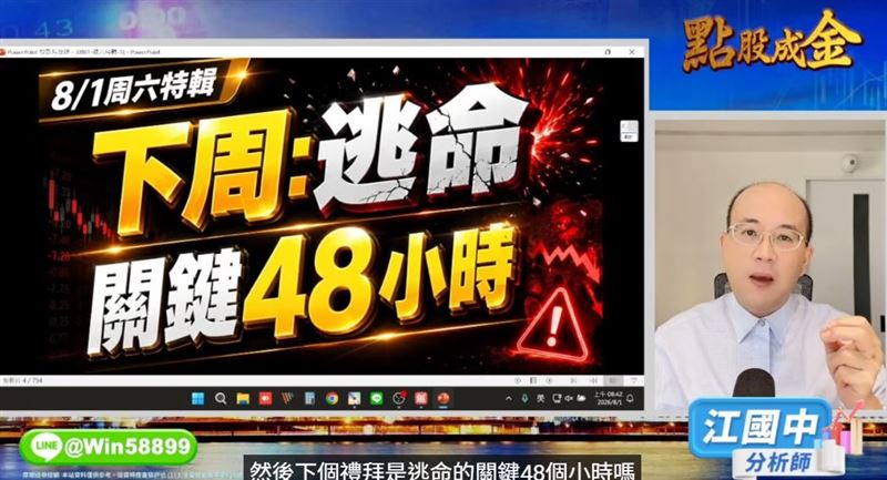 江江老師在YouTube頻道分析最新股市發展。(圖/翻攝自江國中YouTube頻道)