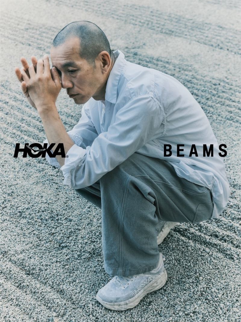 HOKA首度攜手BEAMS,透過經典鞋款BONDI 7定義獨到的日本街頭時尚。(圖/品牌業者提供)