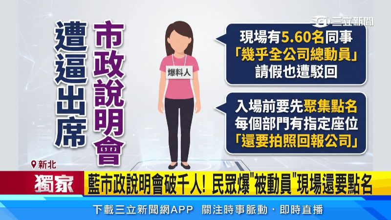 爆料民眾分享老闆動員員工參加藍營造勢的細節