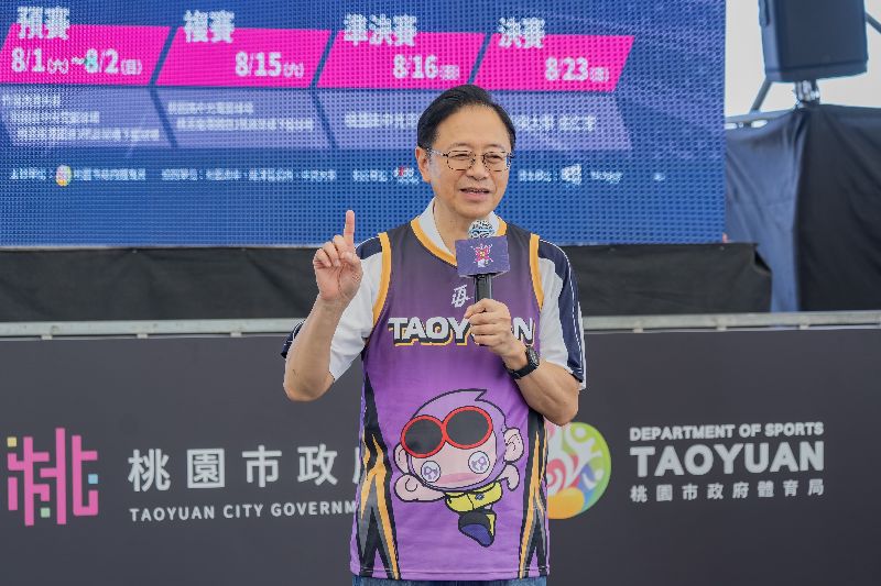桃園盃全國三對三籃球賽開打,遭質疑以AI生成灌水,營造報名踴躍假象。桃園市體育局2日晚間表示,廠商坦承確實有報名灌水的造假行為,將依法究責。圖為桃園市長張善政出席1日賽事開幕儀式。(桃園市政府提供