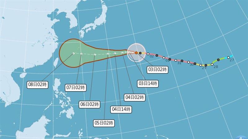 白海豚進逼這天雨最猛!全台暴風侵襲率曝