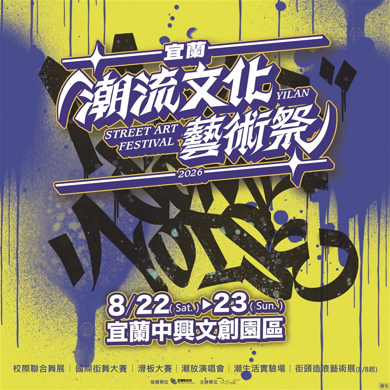 「2026宜蘭潮流文化藝術祭」8月登場！《街頭造浪》席捲宜蘭中興文創。（圖／中興文創提供）