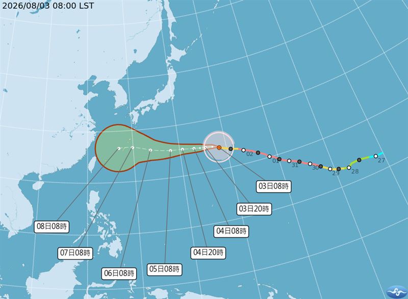 白海豚颱風可能在週末接近台灣。（圖／氣象署）